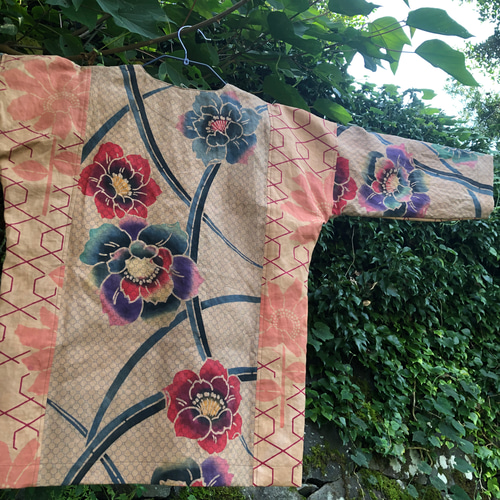 ★つまようじさま専用★鯉口シャツ　浴衣手ぬぐいリメイク 鯉口シャツ 浴衣手ぬぐいリメイク ジュラシックパーク オーロラ