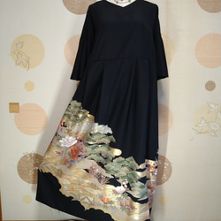 着物リメイク留袖シルクワンピース 新郎新婦母ドレス 結婚式 卒入学式