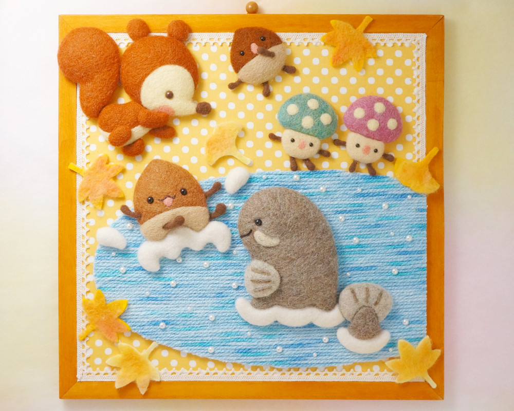 どんぐりアート♡お正月壁掛けプレート♡ どんぐりアート♡お正月壁掛けプレート♡