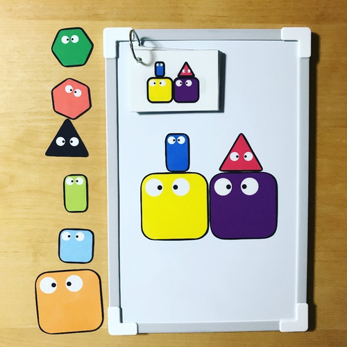 マッチング 形と色 マグネット 見本各20枚 4種セット 知育玩具