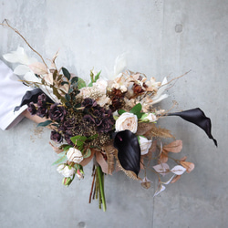 パームフラワーのブーケ&ブートニア♡ パームフラワー♡アンティーク系ブーケ&ブートニア