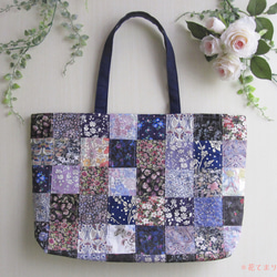 ✿リバティ✕パッチワーク・アップリケ✿　2wayトートバック LIBERTY. - リバティ パッチワーク トートバッグ の通販 by