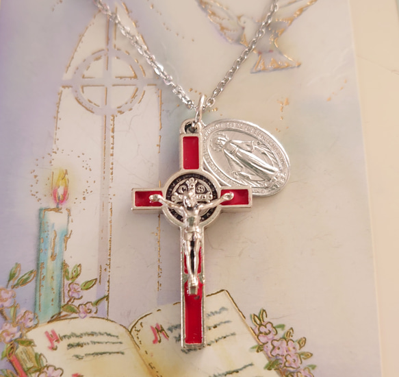 聖母マリア様神様十字架ネックレスペンダントベッド ダイヤモンドイエスと聖母マリア金メッキカトリック十字架