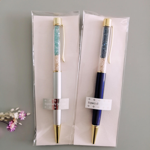 きらめく夜の海】 キラキラ ビーズ ボールペン キラキラボールペン