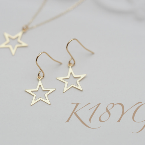 星ふるピアス～ No.3395 K18 地金 ピアス ピアス（フック・チェーン