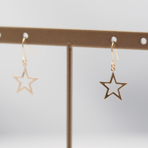 星ふるピアス～ No.3395 K18 地金 ピアス ピアス（フック・チェーン