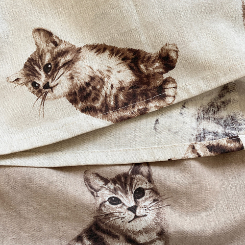 子猫のロングスカート＊もふもふ こねこ＊マキシ丈＊コットンリネン 綿