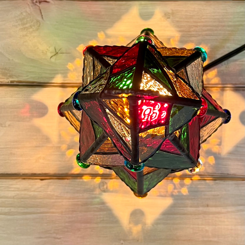 ステンドグラス✨モザイクツリー✨クリスマスカラー スタンドライト