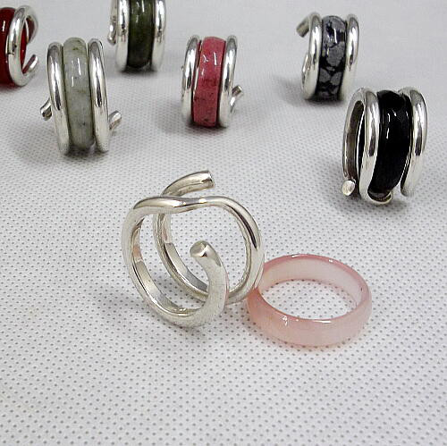 送料無料！天然石（ストーン）リングが代えられるシルバー９２５製未使用リング（指輪）！