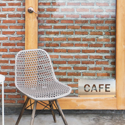 CAFE マーク ステンレスヘアライン サイン pop 看板 shop 喫茶店 お店 店舗 サインプレート 4枚目の画像