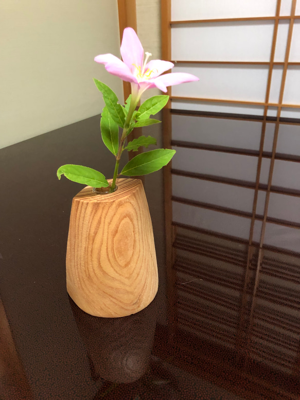 一輪挿し 花瓶 天然木 木材 削り出し クライミングホールド風 No1