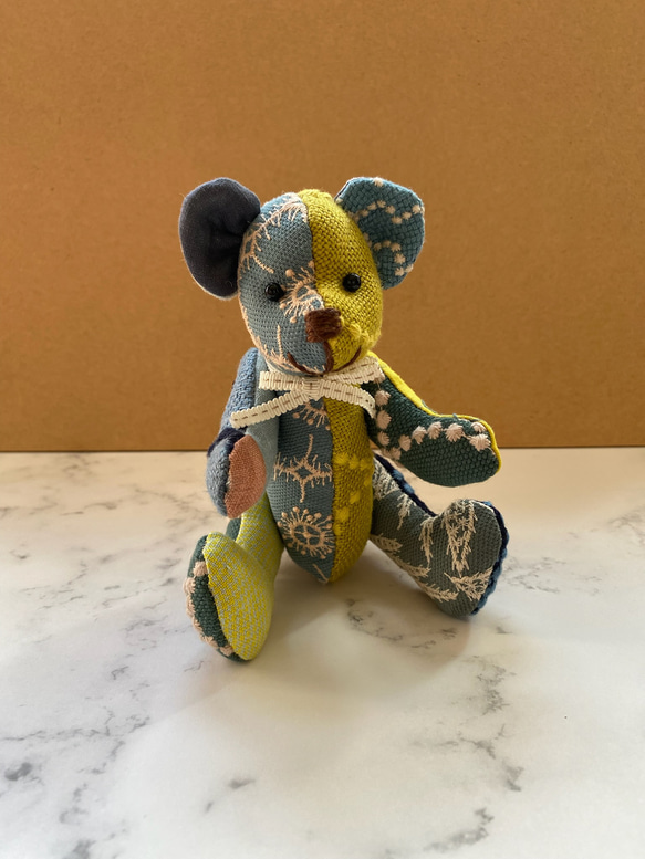 ミナペルホネンのファブリックの手作りベア ぬいぐるみ noel+
