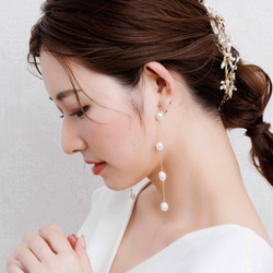 DH94 ヘッドドレス　ウェディング　小枝　ブライダル ヘアアクセサリー   ゴールド  結婚式 7枚目の画像