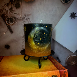 　ハロウィン　三日月キャンドル　文字入れサービスあり　　夜空を見上げる　ボタニカル　 5枚目の画像