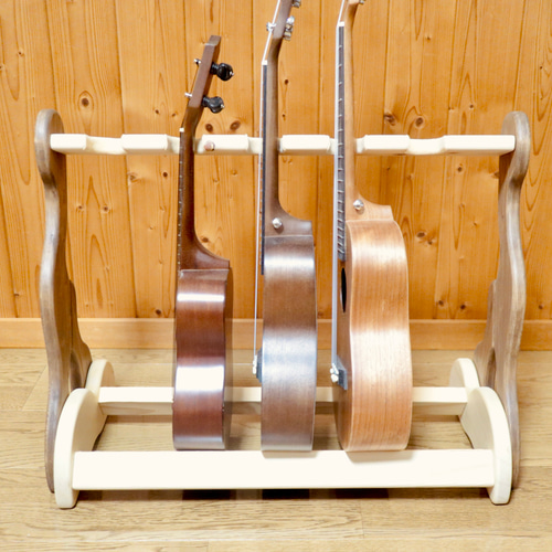 24時間以内に発送】手作り木工 木製ウクレレスタンド（古材） 5本掛け  