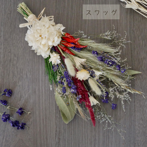 お正月飾り】3way スワッグ・リースにもなるしめ縄飾り・華やか