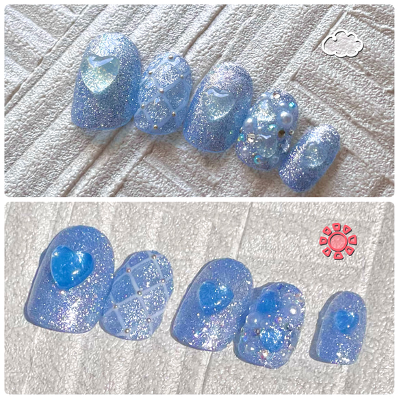 ネイルチップ オーダー ネイビー キルティング 韓国 マグネット フレンチ 青 ネイルチップ オーダー ネイビー キルティング 韓国 マグネット