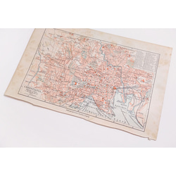 ノルウェー首都オスロ 1924年以前の旧称 クリスチャニア アンティークマップ 古地図 ヴィンテージペーパー1957-3 4枚目の画像