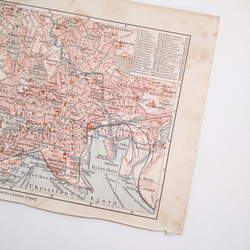 ノルウェー首都オスロ 1924年以前の旧称 クリスチャニア アンティークマップ 古地図 ヴィンテージペーパー1957-3 3枚目の画像