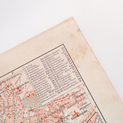 ノルウェー首都オスロ 1924年以前の旧称 クリスチャニア アンティークマップ 古地図 ヴィンテージペーパー1957-3 7枚目の画像