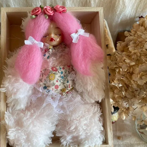 ■うさぎ着ぐるみドール■ アートドール 創作人形 樹脂粘土 ハンドメイド ハンドメイド 人形 創作人形 創作人形73 うさぎ ハンドメイド 粘土人形