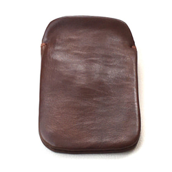 【革を感じる】iPhone14/14Pro チョコ色本革ケースinケース（薄茶色スエード） 3枚目の画像