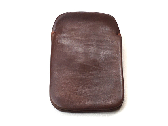 【革を感じる】iPhone14/14Pro チョコ色本革ケースinケース（薄茶色スエード） 3枚目の画像