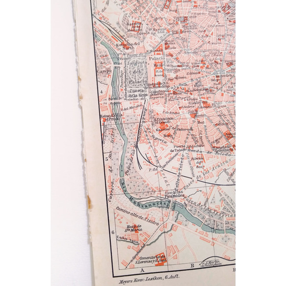 スペイン マドリード アンティークマップ 古地図 ヴィンテージペーパー 図版 マイヤー百科事典 1957-8 6枚目の画像