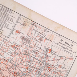 スペイン マドリード アンティークマップ 古地図 ヴィンテージペーパー 図版 マイヤー百科事典 1957-8 4枚目の画像