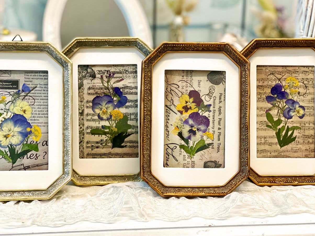 【最終価格】押し花アート額【タテ54cm×ヨコ45cm】 和風モダン