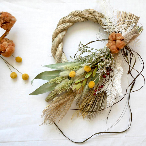 3wayお正月飾り】スワッグ・リースにもなるしめ縄飾り・森のセット