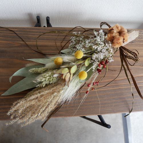 35しめ縄 しめ飾り 正月飾り ドライフラワー スワッグ インテリア 雑貨