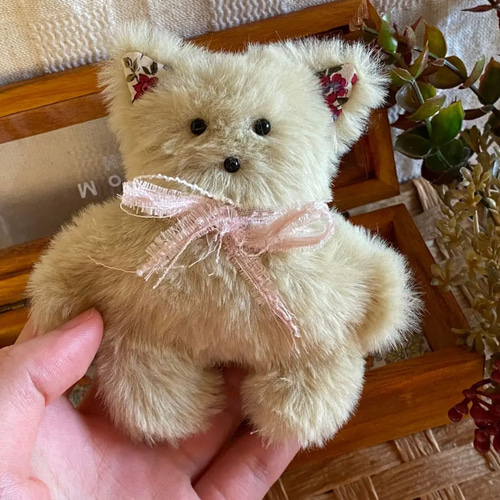 ハンドメイドぬいぐるみKiki薄緑色の猫ちゃん ☆アードドル 03