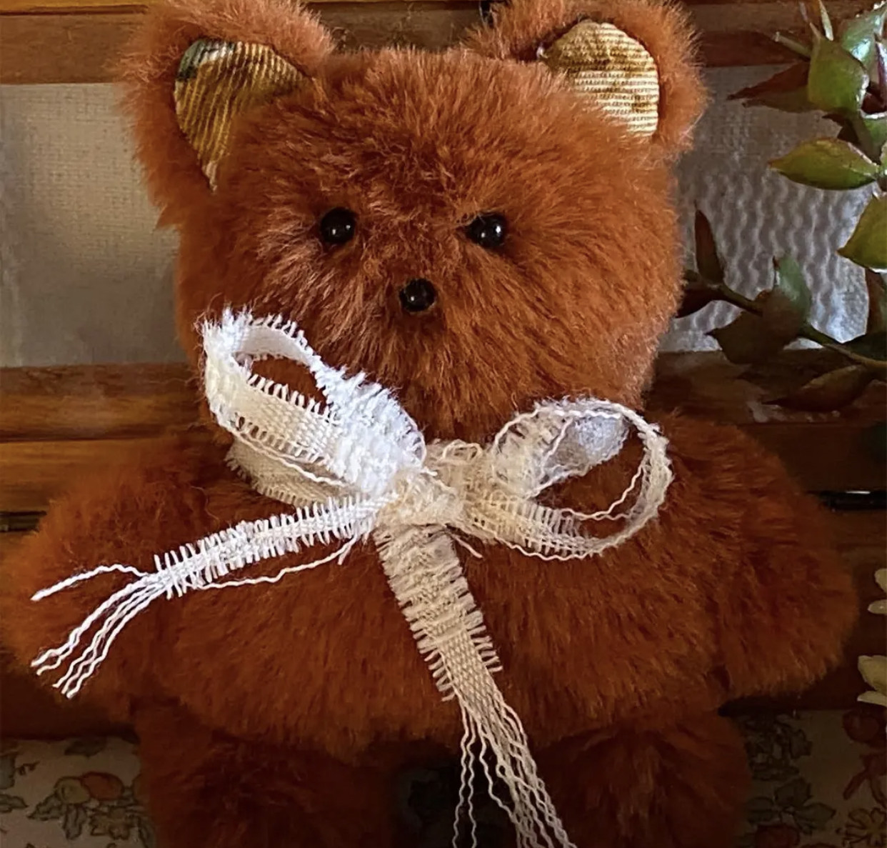 ハンドメイドぬいぐるみ  ダークブラウンくまちゃん☆01