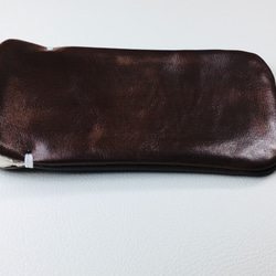 【手感皮革】iPhone14Plus/14pro max 巧克力色真皮保護殼保護套（淺灰色麂皮） 第7張的照片