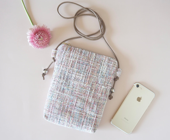 新品 ツイードポーチ ショルダー ノベルティ ピンク 新品 ツイードポーチ ショルダー ノベルティ ピンク パレットリリー