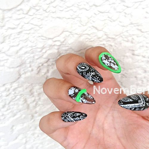 LA579☆ペイズリーネイルチップ ネイルチップ（つけ爪） NovemberR