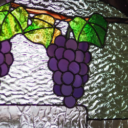 「葡萄　2022」ステンドグラス　アンティークガラス 3枚目の画像