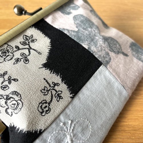 new❁ 小鳥の親子がま口長財布/ brownmix☆ミナペルホネンハンドメイド 親子がま口財布 ミナペルホネン パッチワーク がま口 makopan 通販