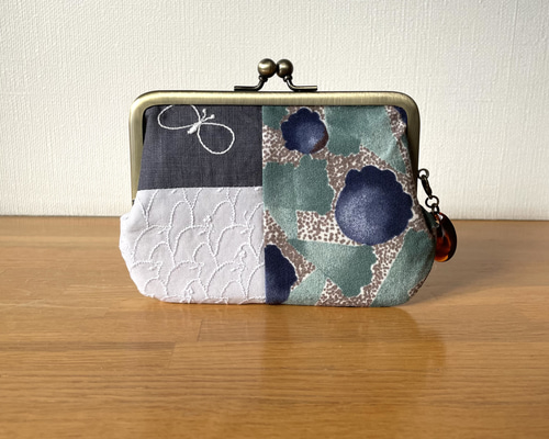 new❁ 小鳥の親子がま口長財布/ brownmix☆ミナペルホネンハンドメイド c54ceb566af2120aa7b01ae8b51b8d