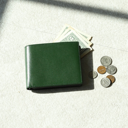 【薄いのにカード12枚収納可】革職人監修 イタリアンレザー 二つ折り財布 / ILW3 1枚目の画像