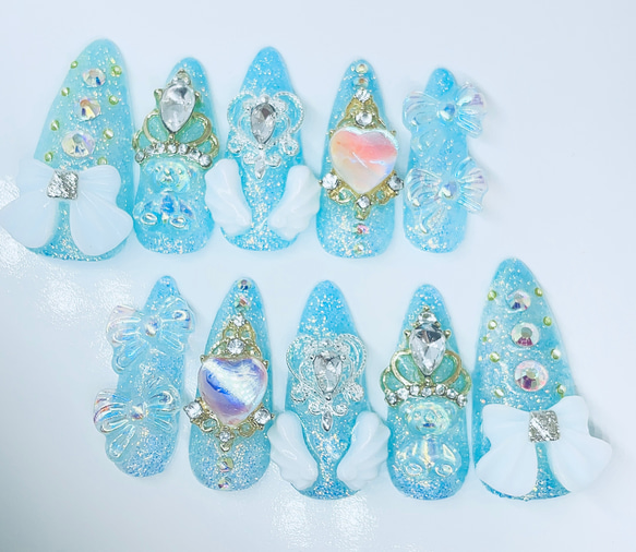 サイズオーダーネイルチップ No.10 地雷系 量産系 綺麗系 ゆめかわ系