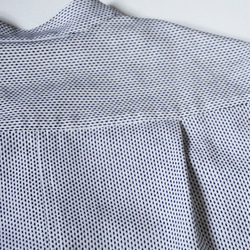二色刺子コットンシャツ(白黒)　/ 知多木綿 3枚目の画像