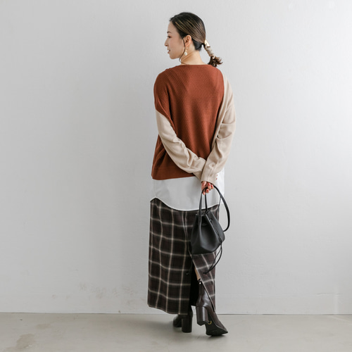 布帛ドッキングバイカラーニットPO 22662B ニット・セーター ihuu 通販