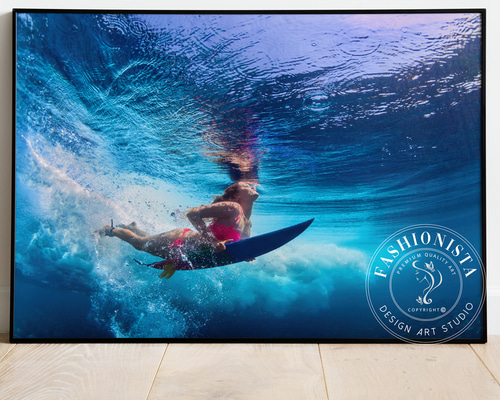 海中サーフィン アートポスター作品 A2サイズ 84c8a3ab956242ec99d272aba1432a
