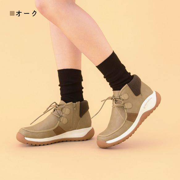 モカシン風レースアップショートブーツ メモリ レディース RegettaCanoe -リゲッタカヌー- CCME002 2枚目の画像