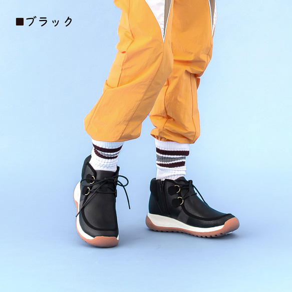 モカシン風レースアップショートブーツ メモリ レディース RegettaCanoe -リゲッタカヌー- CCME002 3枚目の画像