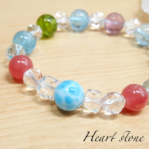 【良質,希少】薔薇型ラリマー　ブレスレット 良質,希少】薔薇型ラリマー ブレスレット