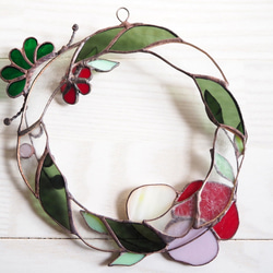 お正月飾リースステンドグラスのしめ縄リース 9枚目の画像