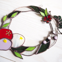 お正月飾リースステンドグラスのしめ縄リース 6枚目の画像